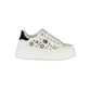White Polyurethane Women Sneaker