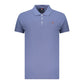 Blue Cotton Men Polo