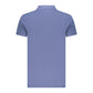 Blue Cotton Men Polo