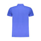Blue Cotton Men Polo Shirt
