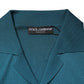 Teal Blue Silk Collared Short Sleeves Polo T-shirt