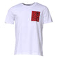 White Cotton Leopard Print Crew Neck T-shirt