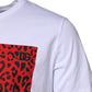White Cotton Leopard Print Crew Neck T-shirt