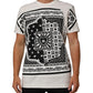 White Cotton Bandana Print CrewNeck T-shirt