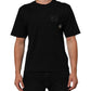 Black Cotton Logo Plaque Crew Neck T-shirt