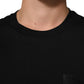 Black Cotton Logo Plaque Crew Neck T-shirt