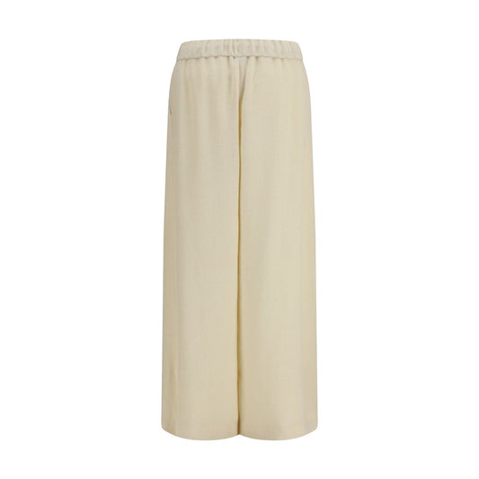 Beige Alpaca Vicugna Pacos Casual Pants