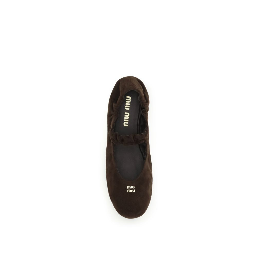 Brown Calf Leather Bos Taurus Ballet Flats
