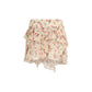 Beige Viscose Mini Skirt