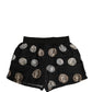 Black Ancient Coin Print Boxer Shorts Underwear