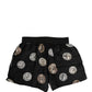 Black Ancient Coin Print Boxer Shorts Underwear