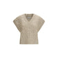 Beige Silk Sleeveles Sweater
