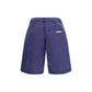 Blue Cotton Bermuda Shorts