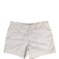 White Cotton Mid Waist Chino Bermuda Shorts