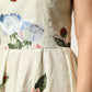 Beige Floral Sleeveless A-line Midi Dress