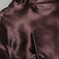 Violet Satin Long Sleeve Ascot Tie Shirt  Top