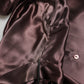 Violet Satin Long Sleeve Ascot Tie Shirt  Top