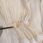 White Silk Cotton Ascot Collar Blouse Top