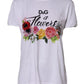 White D&G Is Flowers Embellished T-shirt