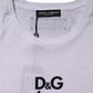 White D&G Is Flowers Embellished T-shirt
