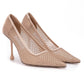 Powder Pink Mesh Satin Crystal Ixia 95 Pumps