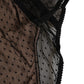 Black Sheer Polka Dot Lace High Waist Brief Underwear
