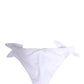 White Nylon DG Logo Plaque Bikini Bottom Swimwear