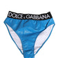 Blue Logo Waistband High Waist Brief Underwear