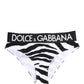 Black White Zebra Print Brief Panty Underwear