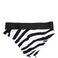 Black White Zebra Print Brief Panty Underwear
