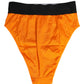 Orange Crystal High Waist Brief Panty Underwear