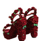 Red Rose Embellished Platform Sandals Shoes