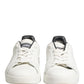 White Black Portofino Leather Sneakers Shoes