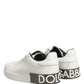 White Black Portofino Leather Sneakers Shoes