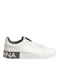 White Black Portofino Leather Sneakers Shoes