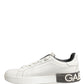 White Black Portofino Leather Sneakers Shoes