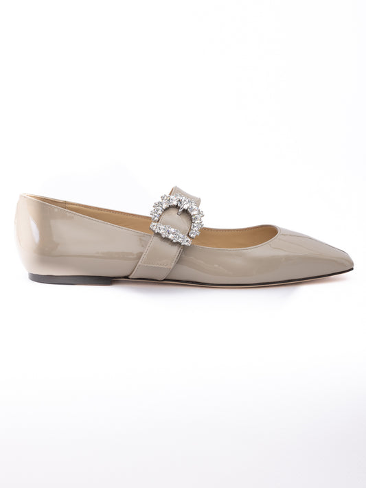 Taupe Grey Patent Leather Chery Ballet Flat