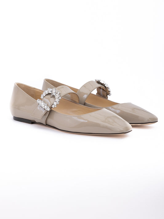Taupe Grey Patent Leather Chery Ballet Flat