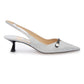 Silver Fine Glitter Amita 45 Slingback Pumps