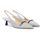 Silver Fine Glitter Amita 45 Slingback Pumps