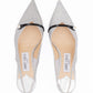 Silver Fine Glitter Amita 45 Slingback Pumps