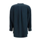 Blue Silk Blouse