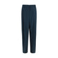 Blue Silk Casual Pants
