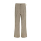 Beige Cotton Casual Pants