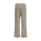 Beige Cotton Casual Pants