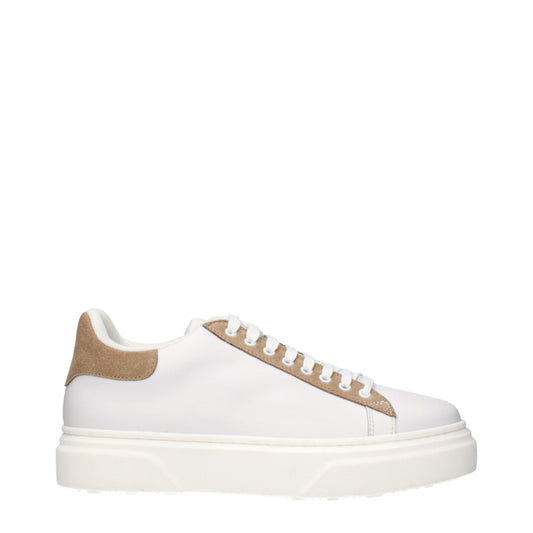 White Leather Low Top Sneakers