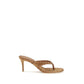 Beige Calf Leather Bos Taurus Stiletto Heel Sandals