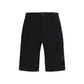 Black Cotton Bermuda Shorts