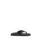 Black Calf Leather Bos Taurus Flip-Flop Sandals
