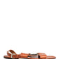 Brown Leather Flat Sandals Shoes